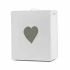 Współczesny skórzany kosz na bieliznę wykonany we Włoszech Adele, wkładka do serca Viadurini