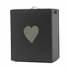 Współczesny skórzany kosz na bieliznę wykonany we Włoszech Adele, wkładka do serca Viadurini