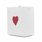 Współczesny skórzany kosz na bieliznę wykonany we Włoszech Adele, wkładka do serca Viadurini