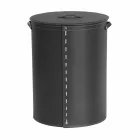 Owalny kosz na bieliznę ze skóry regenerowanej Riky wyprodukowanej we Włoszech Viadurini