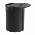 Owalny kosz na bieliznę ze skóry regenerowanej Riky wyprodukowanej we Włoszech Viadurini