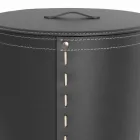 Owalny kosz na bieliznę ze skóry regenerowanej Riky wyprodukowanej we Włoszech Viadurini