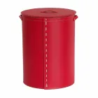 Owalny kosz na bieliznę ze skóry regenerowanej Riky wyprodukowanej we Włoszech Viadurini