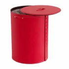 Owalny kosz na bieliznę ze skóry regenerowanej Riky wyprodukowanej we Włoszech Viadurini