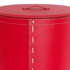 Owalny kosz na bieliznę ze skóry regenerowanej Riky wyprodukowanej we Włoszech Viadurini