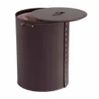 Owalny kosz na bieliznę ze skóry regenerowanej Riky wyprodukowanej we Włoszech Viadurini