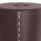 Owalny kosz na bieliznę ze skóry regenerowanej Riky wyprodukowanej we Włoszech Viadurini