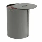 Owalny kosz na bieliznę ze skóry regenerowanej Riky wyprodukowanej we Włoszech Viadurini