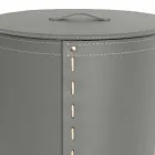 Owalny kosz na bieliznę ze skóry regenerowanej Riky wyprodukowanej we Włoszech Viadurini