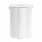 Owalny kosz na bieliznę ze skóry regenerowanej Riky wyprodukowanej we Włoszech Viadurini