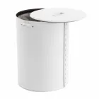 Owalny kosz na bieliznę ze skóry regenerowanej Riky wyprodukowanej we Włoszech Viadurini