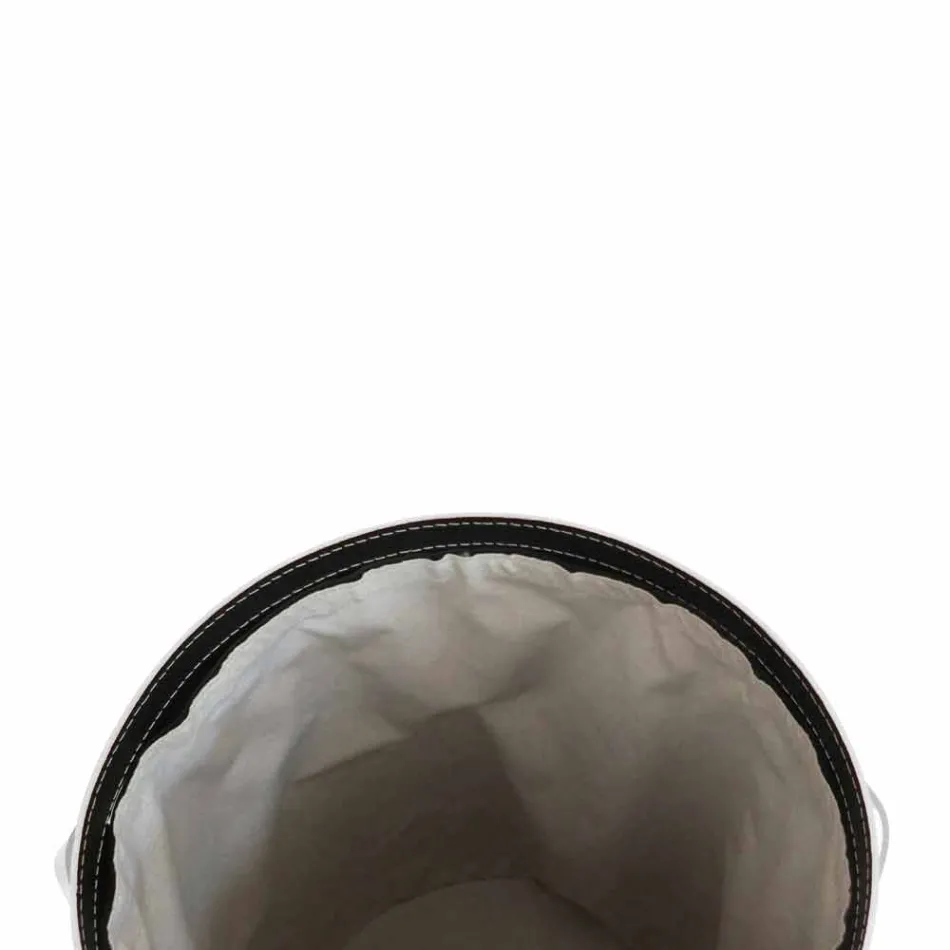 Owalny kosz na bieliznę ze skóry regenerowanej Riky wyprodukowanej we Włoszech Viadurini