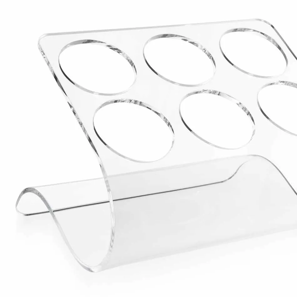 Wolnostojący uchwyt na 6 butelek z przezroczystej pleksi - tanatyna Viadurini