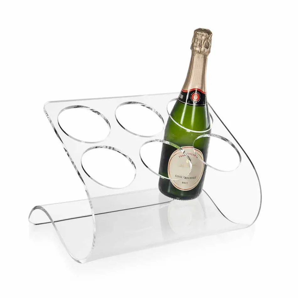 Wolnostojący uchwyt na 6 butelek z przezroczystej pleksi - tanatyna Viadurini
