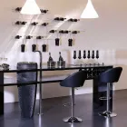 Ścienny uchwyt na butelki na 6 butelek z pleksi Made in Italy - Canberra Viadurini