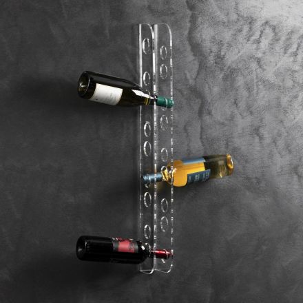 Ścienny uchwyt na butelkę wina z przezroczystego kryształu akrylowego - Geppino Viadurini