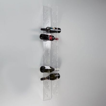 Ścienny uchwyt na butelkę wina z przezroczystego kryształu akrylowego - Piccolo Viadurini