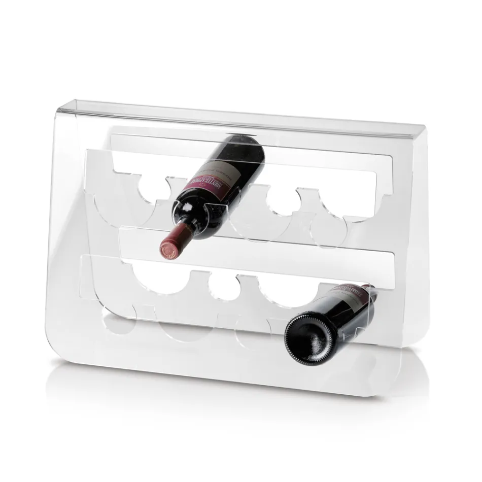 Podłogowy uchwyt na butelkę wina z przezroczystego kryształu akrylowego - Dappino Viadurini
