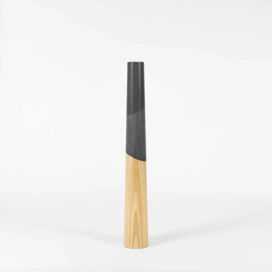 Nowoczesny świecznik z litego drewna sosnowego z kolorowymi detalami - Candor Viadurini