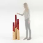 Nowoczesny świecznik z litego drewna sosnowego z kolorowymi detalami - Candor Viadurini