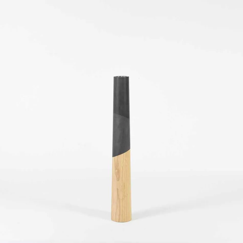 Nowoczesny świecznik z litego drewna sosnowego z kolorowymi detalami - Candor Viadurini