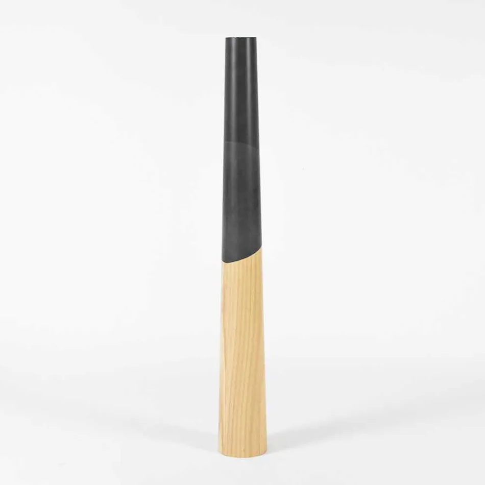 Nowoczesny świecznik z litego drewna sosnowego z kolorowymi detalami - Candor Viadurini