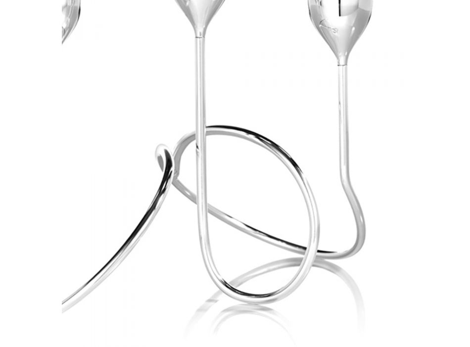 3 uzbrojony świecznik w srebrnym metalowym luksusowym nowoczesnym designie - Zakwaterowanie