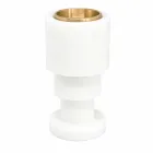 Niski świecznik z białego marmuru Carrara i mosiądzu Made in Italy - Benton Viadurini