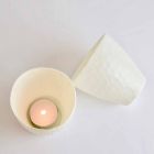 Zaprojektuj świecznik z zdobionej białej porcelany, 3 sztuki - Arcireale Viadurini