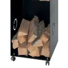 Stojak na drewno z 2 schowkami i górną półką Wyprodukowano we Włoszech - Colibri Viadurini