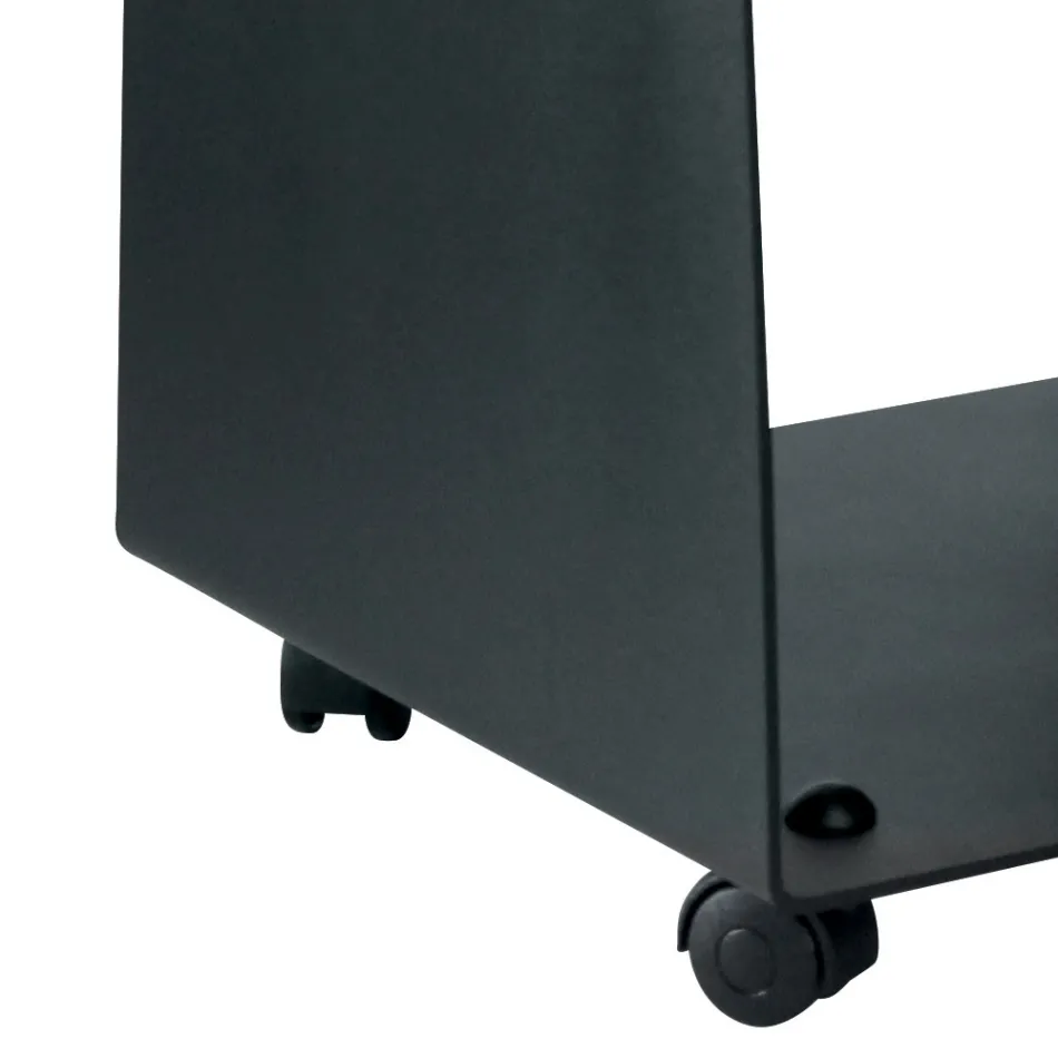 Uchwyt na drewno z kółkami i uchwytami wykonany z metalu Made in Italy - Seagull Viadurini