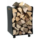 Uchwyt na drewno z kółkami i uchwytami wykonany z metalu Made in Italy - Seagull Viadurini