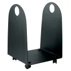 Uchwyt na drewno z kółkami i uchwytami wykonany z metalu Made in Italy - Seagull Viadurini