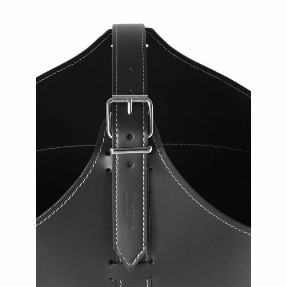 Portalegna z wnętrzem z kołem w nowoczesnym zregenerowanej skóry Fabia Viadurini