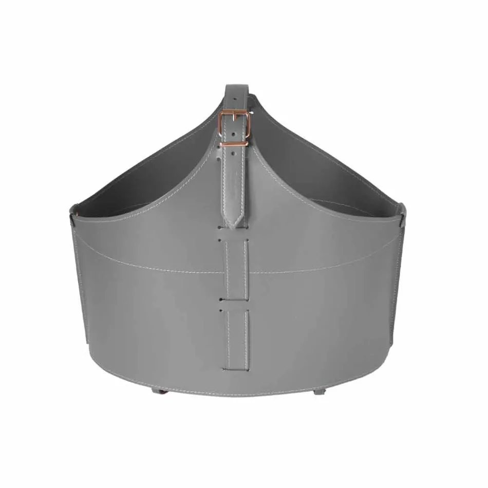 Portalegna z wnętrzem z kołem w nowoczesnym zregenerowanej skóry Fabia Viadurini