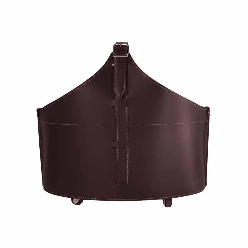 Portalegna z wnętrzem z kołem w nowoczesnym zregenerowanej skóry Fabia Viadurini