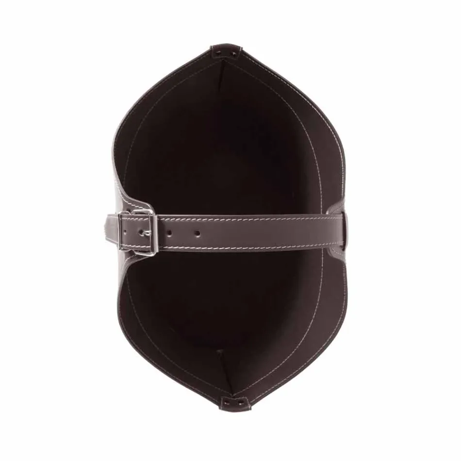 Portalegna z wnętrzem z kołem w nowoczesnym zregenerowanej skóry Fabia Viadurini