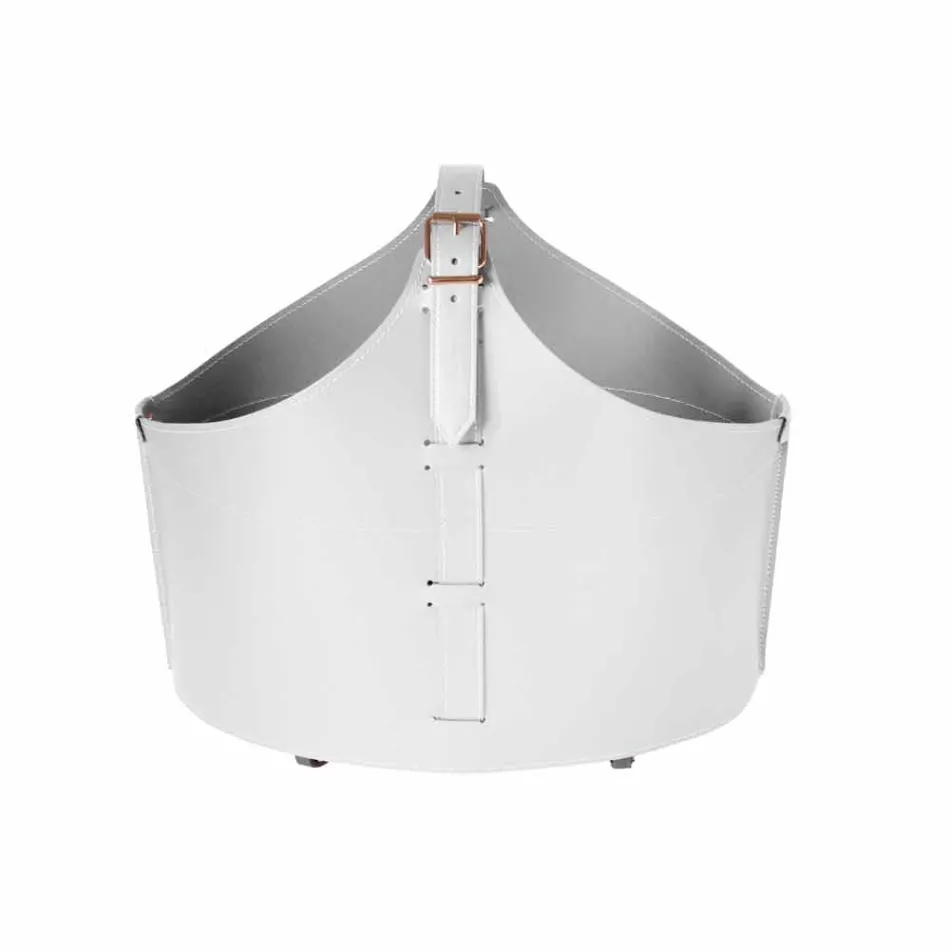 Portalegna z wnętrzem z kołem w nowoczesnym zregenerowanej skóry Fabia Viadurini