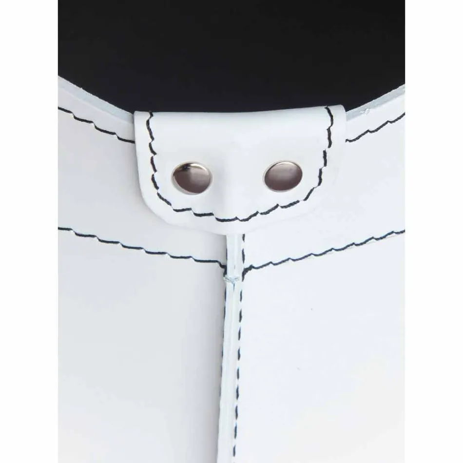 Portalegna z wnętrzem z kołem w nowoczesnym zregenerowanej skóry Fabia Viadurini