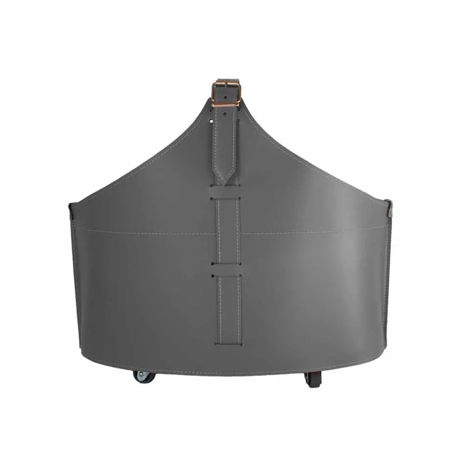 Portalegna z wnętrzem z kołem w nowoczesnym zregenerowanej skóry Fabia Viadurini