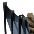 Wewnętrzny uchwyt na drewno opałowe ze stali z 3 akcesoriami Made in Italy - Nelumbo Viadurini