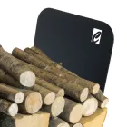 Wewnętrzny uchwyt na drewno opałowe ze stali z 3 akcesoriami Made in Italy - Nelumbo Viadurini