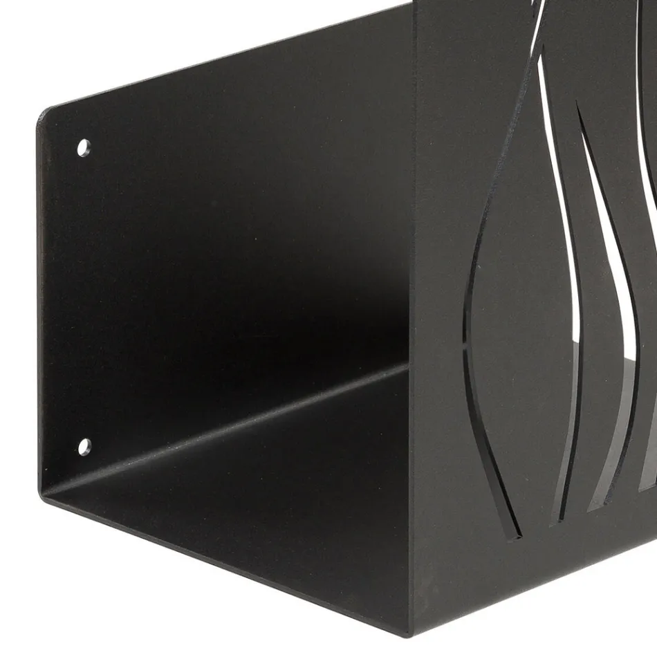 Wewnętrzny uchwyt na drewno opałowe z malowanej stali Made in Italy - Ghino Viadurini