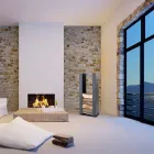 Stalowy uchwyt ścienny / podłogowy na drewno opałowe, projekt, PLDU Caf Design Viadurini