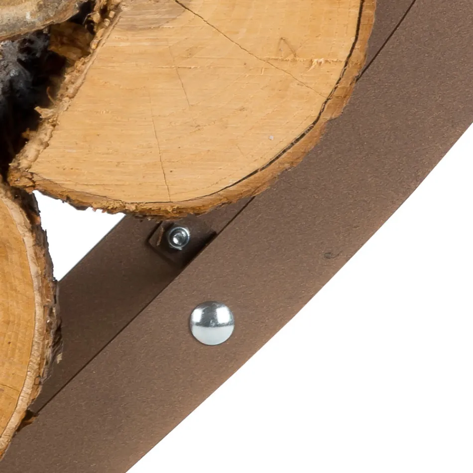 Stojak do drewna wewnątrz z brązowej stali Made in Italy - Affection Viadurini