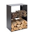 Pojemnik na drewno opałowe ze stali malowanej czarną farbą Made in Italy - Fiamme