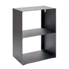 Pojemnik na drewno opałowe ze stali malowanej czarną farbą Made in Italy - Fiamme Viadurini