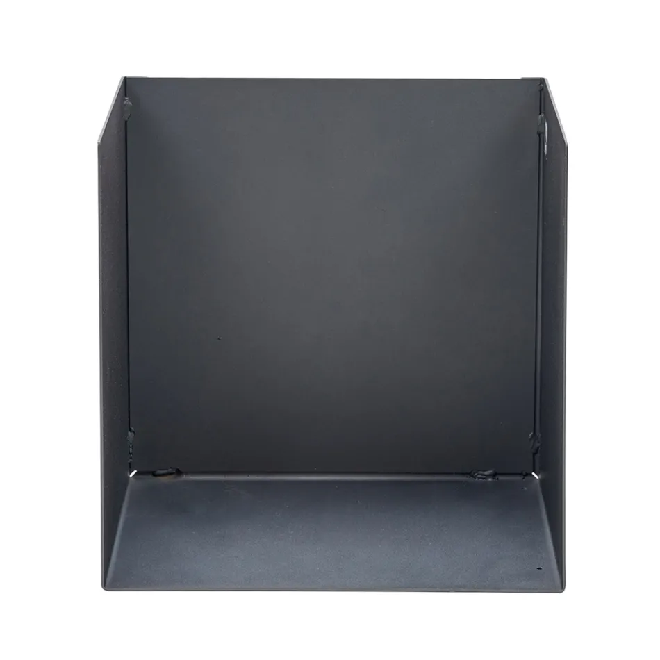 Pojemnik na drewno opałowe ze stali malowanej na czarno Made in Italy - Fiamme Viadurini