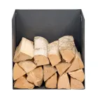 Pojemnik na drewno opałowe ze stali malowanej na czarno Made in Italy - Fiamme Viadurini