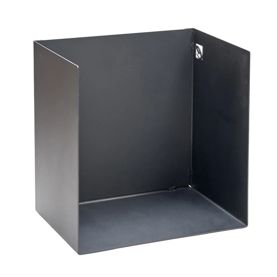 Pojemnik na drewno opałowe ze stali malowanej na czarno Made in Italy - Fiamme Viadurini